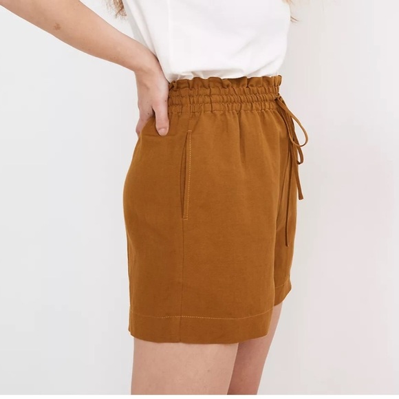 Madewell Linen-Cotton Drawstring Pull-On Shorts Size XS - Picture 3 of 9